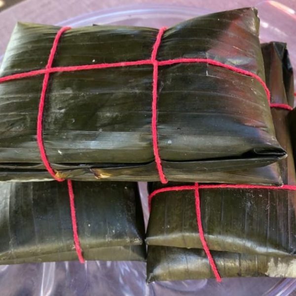 Tamales veganos, frijol, cerdo